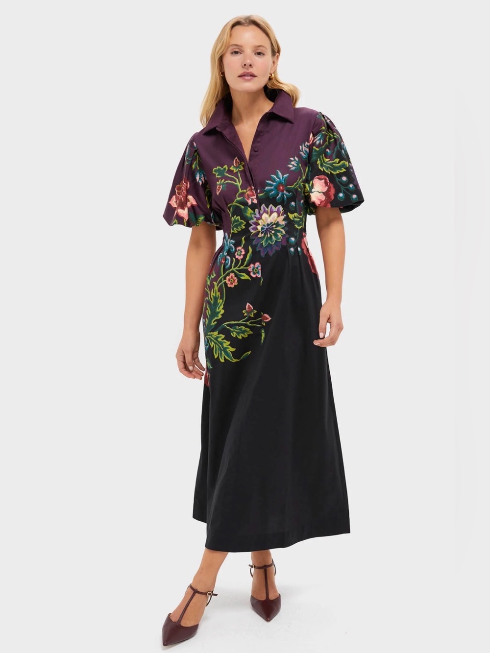 Tuckernuck Midnight Moonflower Delaney Dress Cotton Maxi Lined Sz M